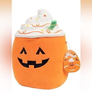 Squishmallow "Lester" The Orange Pumpkin Latte 9” Halloween Special Edition-NWT!